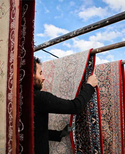 خشک کردن قالی در قالیشویی صادقیه